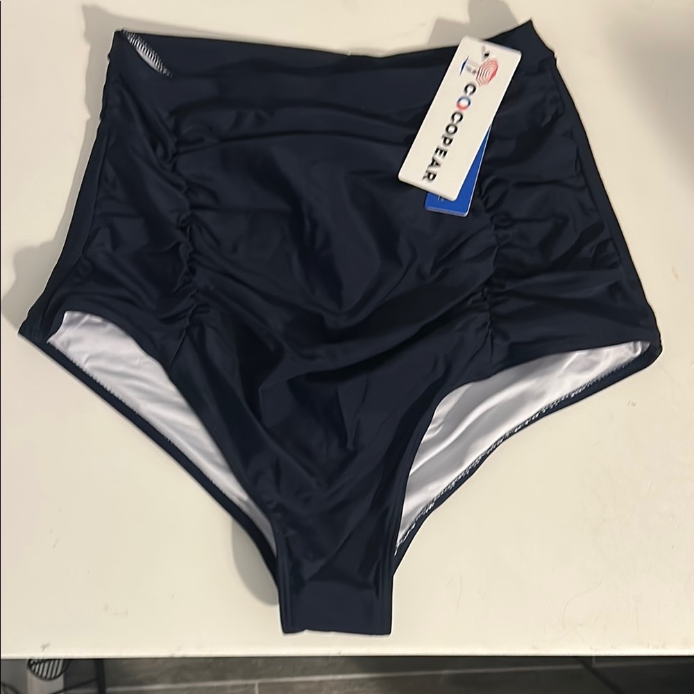 Cocopear High-Waisted Navy Swim Bottoms